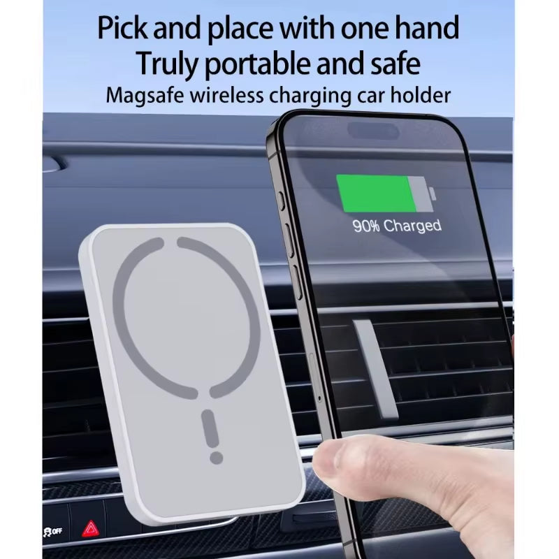 100W Magnetic Wireless Car Charger Air Outlet Phone Holder for Iphone 16 15 14 13 12 Pro Max Fast Wireless Car Charging Station